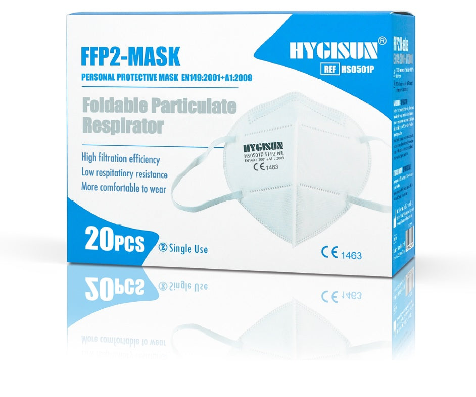 HYGISUN FFP2 Schutzmaske einzeln verpackt/20er Stück pro Box